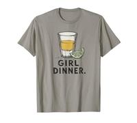 Girl Bar Humour Dinner Funny Tequila Shot Lime Design T-Shirt