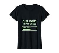 Girl Boss in Progress Empowerment Vert Fluo T-Shirt