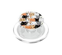 Girl Calico Tabby Kawaii Kitten Lover Crazy Cat Lady Pattern PopSockets PopGrip pour MagSafe