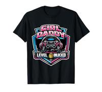 Girl Daddy Level Unlocked New Dad Père Papa Daughter Gamer T-Shirt
