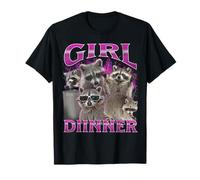Girl Dinner Funny Raccoon Meme Bootleg Graphic Années 90 T-Shirt