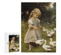 Girl Feeding Ducks in Garden Puzzle 1000 Pièces Educa Jouet en Bois Cadeau Unique Décoration Intérieure Jeu Éducatif Challenge Toy Adultes Et Enfants À Partir De 14 Ans 300 PCS