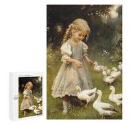 Girl Feeding Ducks in Garden Puzzle 1000 Pièces Educa Jouet en Bois Cadeau Unique Décoration Intérieure Jeu Éducatif Challenge Toy Adultes Et Enfants À Partir De 14 Ans 1000 PCS