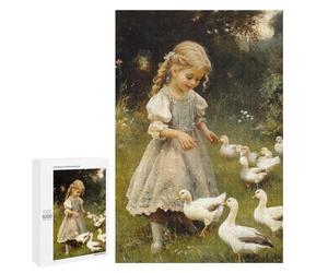 Girl Feeding Ducks in Garden Puzzle 1000 Pièces Educa Jouet en Bois Cadeau Unique Décoration Intérieure Jeu Éducatif Challenge Toy Adultes Et Enfants À Partir De 14 Ans 1000 PCS