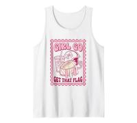 Girl Go Get That Timbre Postage Rose Drapeau Football Maman Débardeur