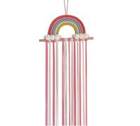 Girl Hair Bows Holder, Wall-Mount Clip Organizer, 31.5x13.78 Inches Rainbow Design Display Rack, Sturdy Hanging Straps with Loops for Girls’ Hair Loop, Claws, Bedroom Decor