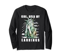 Girl Hold My Earring Mode de combat Statue de la Liberté Femme Homme Manche Longue