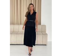 Girl In Mind Girl In Mind Black Agatha Pleated Skirt Waistcoat Dress Black 14