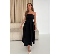 Girl In Mind Girl In Mind Black Danni Strapless Bandeau Polka Dot Midi Dress Black 14