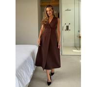 Girl In Mind Girl In Mind Brown Hazel Tailored Sleeveless Midi Dress Brown 18