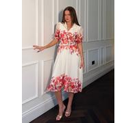 Girl In Mind Girl In Mind Cream Holland Cream and Pink Floral Collar Midi Dress Cream EU 40 (UK 12)