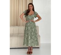 Girl In Mind Girl In Mind Green Milly Broidery Midi Dress Green EU 40 (UK 12)