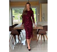 Girl In Mind Girl In Mind Purple Alima Florar Embroidered Mesh Bodycon Dress Purple 22