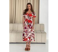 Girl In Mind Girl In Mind Red Georgie Floral Frill Maxi Dress Red EU 40 (UK 12)