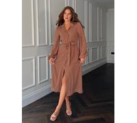 Girl In Mind Girl In Mind Red Kaya Floral Print Order Midi Shirt Dress Red EU 42 (UK 14)