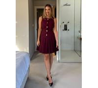 Girl In Mind Girl In Mind Red Penelope Tailored Pleated Mini Dress Red EU 42 (UK 14)