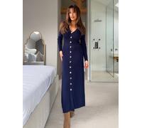 Girl In Mind Robe longue Girl In Mind Valentina boutonnée sur le devant Bleu EU 42 (UK 14)