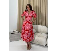 Girl In Mind Robe mi-longue Girl In Mind Sani Wrap imprimée Rose EU 38 (UK 10)