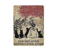 Girl Lived Happily Ever After Plaque en métal Style vintage Plaque en étain pour la maison Affiches murales Bar Café Cuisine Garage Jardin Ferme Chambre Homme Cave Décor Nouveauté Famille Cadeau d'ann