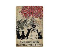 Girl LivedHappily Ever After Plaque en métal Style vintage Plaque en étain Accueil Affiches murales Bar Café Cuisine Garage Jardin Ferme Chambre Homme Cave Décor Nouveauté Famille Cadeaux d'anniversai