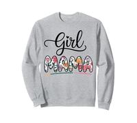 Girl Mama Bold Floral Lettering With Colorful Brushstroke Sweatshirt