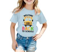 Girl of School Shirt Big Kid School's Out for Summer T-Shirt Fleur Lunettes de soleil Graphique T-shirt à manches courtes, bleu clair, 8-9 ans