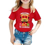 Girl of School Shirt Big Kid School's Out for Summer T-Shirt Fleur Lunettes de soleil Graphique T-shirt à manches courtes, Rouge, 8-9 ans
