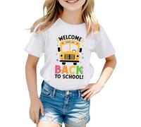 Girl of School Shirt Big Kid School's Out for Summer T-Shirt Fleur Lunettes de soleil Graphique T-shirt à manches courtes, blanc, 6-7 ans