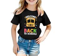 Girl of School Shirt Big Kid School's Out for Summer T-Shirt Fleur Lunettes de soleil Graphique T-shirt à manches courtes, Noir , 12-13 ans