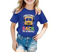 Girl of School Shirt Big Kid School's Out for Summer T-Shirt Fleur Lunettes de soleil Graphique T-shirt à manches courtes, bleu, 4-5 ans