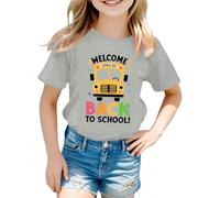 Girl of School Shirt Big Kid School's Out for Summer T-Shirt Fleur Lunettes de soleil Graphique T-shirt à manches courtes, gris, 6-7 ans