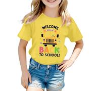 Girl of School Shirt Big Kid School's Out for Summer T-Shirt Fleur Lunettes de soleil Graphique T-shirt à manches courtes, jaune, 4-5 ans
