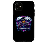 Girl Papa Level Unlocked New Père Dad Daughter Gamer Funny Coque pour iPhone 11