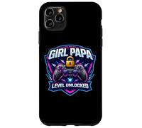 Girl Papa Level Unlocked New Père Dad Daughter Gamer Funny Coque pour iPhone 11 Pro Max