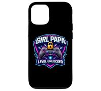 Girl Papa Level Unlocked New Père Dad Daughter Gamer Funny Coque pour iPhone 12/12 Pro