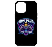 Girl Papa Level Unlocked New Père Dad Daughter Gamer Funny Coque pour iPhone 12 Pro Max
