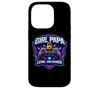 Girl Papa Level Unlocked New Père Dad Daughter Gamer Funny Coque pour iPhone 14 Pro