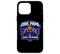 Girl Papa Level Unlocked New Père Dad Daughter Gamer Funny Coque pour iPhone 16 Pro Max
