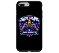 Girl Papa Level Unlocked New Père Dad Daughter Gamer Funny Coque pour iPhone 7 Plus/8 Plus