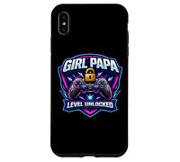 Girl Papa Level Unlocked New Père Dad Daughter Gamer Funny Coque pour iPhone XS Max