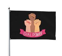 Girl Power Avec Œillets Bannière Drôle Drapeau De Jardin Décoration Pour Pelouse Porche Extérieure 90X150Cm