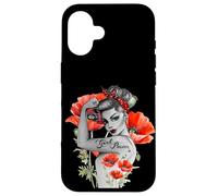 Girl Power Coquelicot Fleur de Rosie la riveteuse Papaver Coque pour iPhone 16