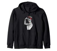 Girl Power GRL PWR Art rétro Moderne Rosie la riveteuse Sweat à Capuche