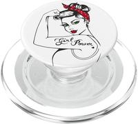 Girl Power Pin Up Art Vintage Rétro Féministe Icône Forte PopSockets PopGrip pour MagSafe