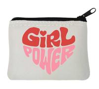 Girl Power Porte-monnaie en néoprène Motif cœur Rouge/rose 10 x 11 cm, blanc, Taille unique