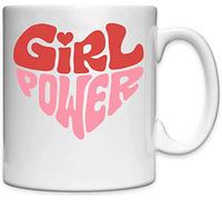 Girl Power Red and Pink Heart Tasse en céramique Blanche Blanc One Size