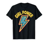 Girl Power Retro Lightning Feminist Art Bright Pop Style T-Shirt