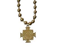Girl Products St Benoît Collier pour femmes et hommes, 925 Sterling Silver Saint Benant Ball Perles Chaîne, Médailles de St Benedict, Medalla de San Benito, San Benito Medalla, Saint-Benoît