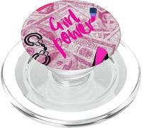 Girl PWR Baddie Lips Money Pattern Y2K Design esthétique PopSockets PopGrip pour MagSafe