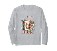 Girl Read Your Bible Christian Faith Jésus Livre Manche Longue